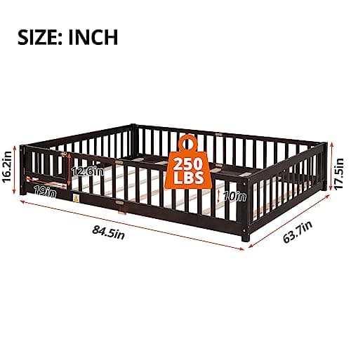 Montessori Floor Bed for Children, Espresso