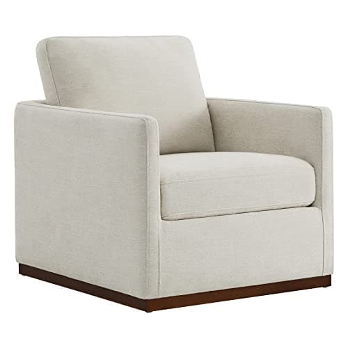 CHITA FSC Certified Mid Century Modern Genuine Leather Swivel Chair, Saddle Seat