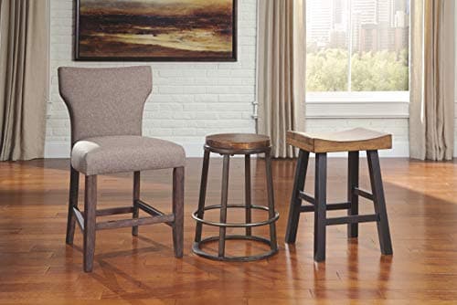 Signature Design by Ashley Glosco Two-Tone Brown Saddle Barstool Set