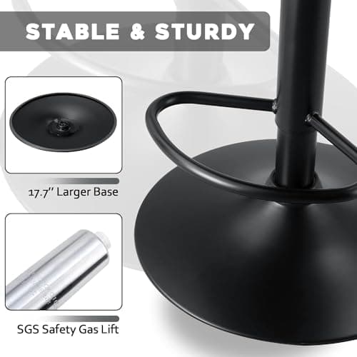 Waleaf 4-Piece Counter Height Swivel Bar Stool Set with Back and Footrest