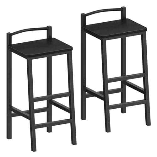 Furologee Black Counter Height Bar Stool Set of 2