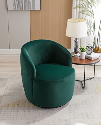 i-POOK Green 360 Degree Swivel Velvet Lounge Chair for Living Room