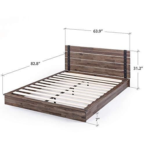 Zinus Brock Metal & Wood Platform Bed, Acacia Mattress Foundation, Queen