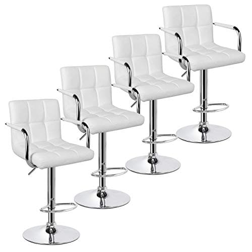 Yaheetech Black Counter Height Adjustable Bar Stool Set of 4