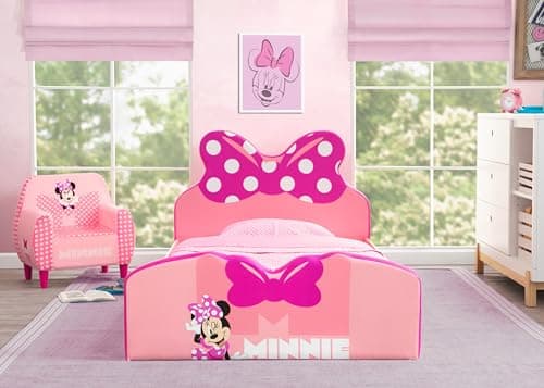 Delta Children Minnie Mouse Upholstered Twin Bed, Pink