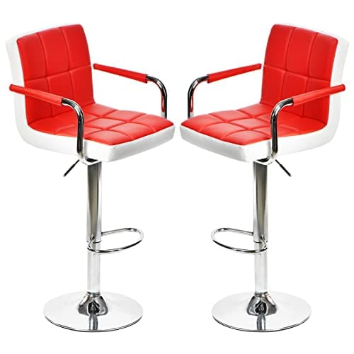 Adjustable Swivel Bar Stools Set of 2 with Armrests