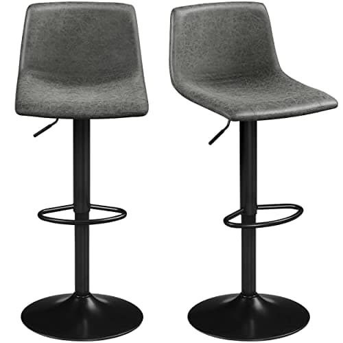 Yaheetech Adjustable Bar Stools Set of 4, Brown
