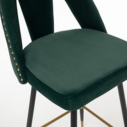 i-POOK Velvet Upholstered Counter Height Bar Stools Set of 2