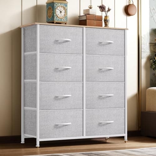 DWVO Tall Black Dresser with 8 Drawers for Bedroom & Closet