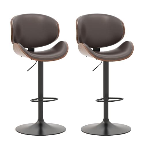 Set of 4 Swivel Adjustable Height Barstools with Footrest for Kitchen, Bar, Dining Room