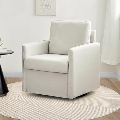 Redlife Mid Century Modern Swivel Chair with Storage (Beige)