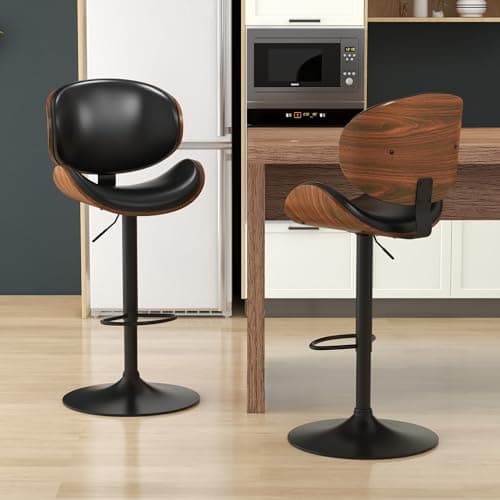 KCC Black PU Leather Bar Stool Set of 4