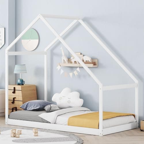 Merax Montessori Wooden Twin Bed for Kids, Sturdy & Quiet Assembly