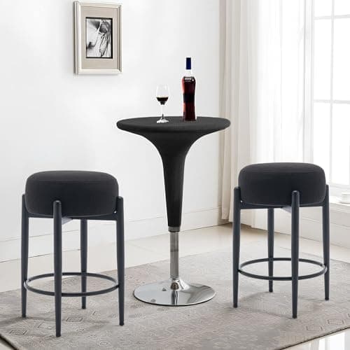 COLAMYModernBarStoolsSetof2,24"CounterHeightBlackBase