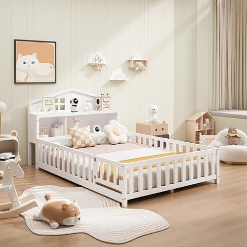 Sturdy Montessori-Style Wooden Floor Bed for Growing Children
