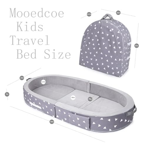 Compact Travel Cot for Toddlers with Safety Bar, Lightweight for Sleepovers