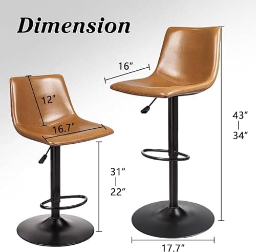 Adjustable Swivel Bar Stools Set of 4 for Kitchen Island