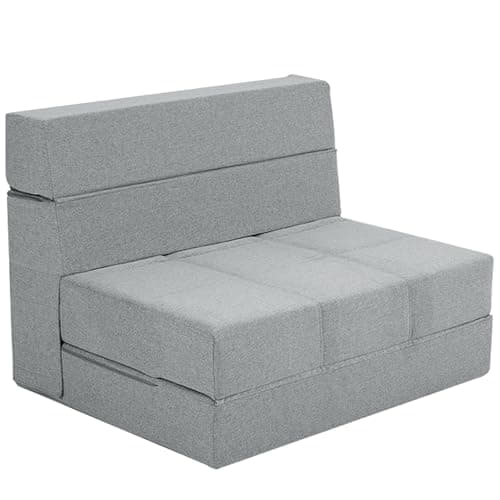 Light Green Corduroy Twin Foldable Memory Foam Sofa Bed with Back Support