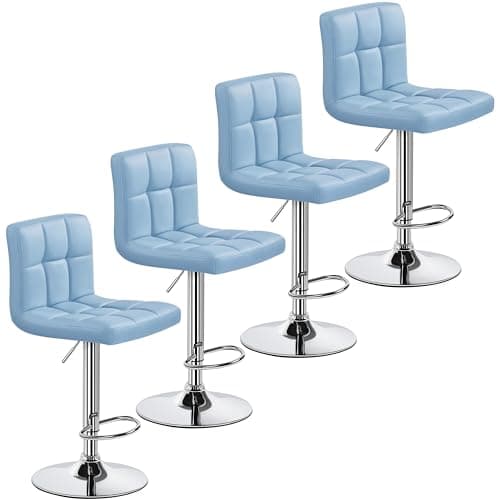 Yaheetech Lightweight PU Bar Stool Set, Modern Counter Height with Back and Footrest