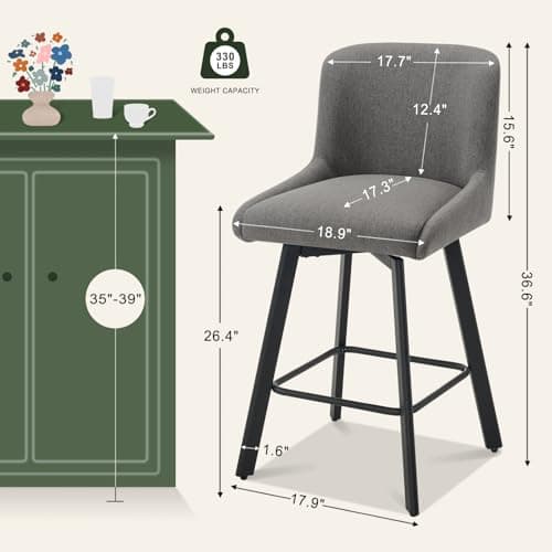 4-Piece 26''H Brown Faux Leather Bar Stool Set with Back