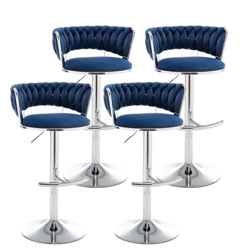 Gold Swivel Bar Stool Set, Beige, Counter Height (2pcs)