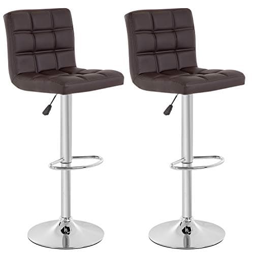 BestOffice Modern Swivel Bar Stool Set of 2 Adjustable Height Kitchen Chairs
