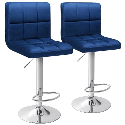 Homall Black PU Leather Adjustable Bar Stools for Kitchen Counter (Set of 2)