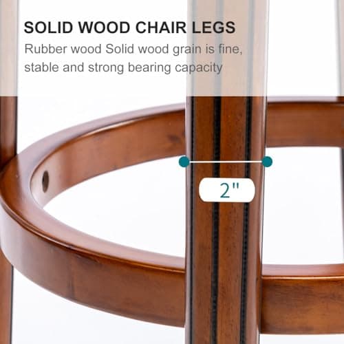 i-POOK Genuine Leather Bar Stools with Swivel Function and Footrests - Blue