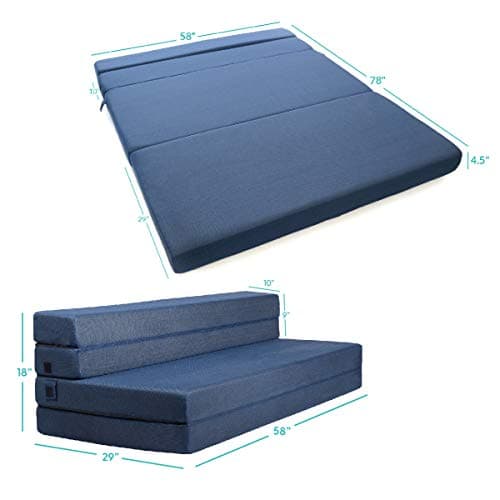 Milliard Tri-Fold Foam Queen Mattress & Sofa Bed for Guests