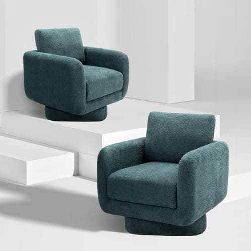 Modern 32 Swivel Accent Armchair for Living Room - White