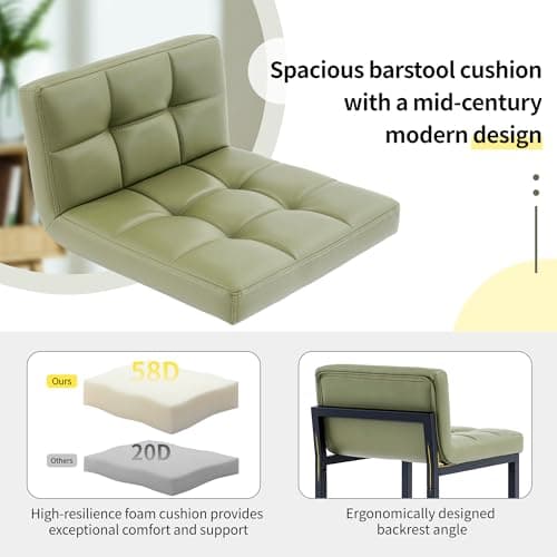 Avocado Green Counter Height Bar Stool Set (4Pcs 26")