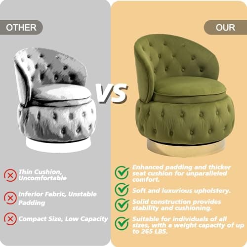 Velvet Swivel Accent Chair with Storage