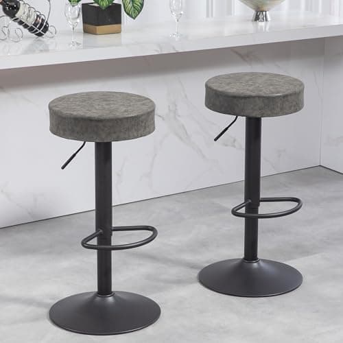 Finnhomy Counter Height Swivel Bar Stool Set with Footrest & Backless
