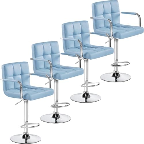 Yaheetech Black Counter Height Adjustable Bar Stool Set of 4