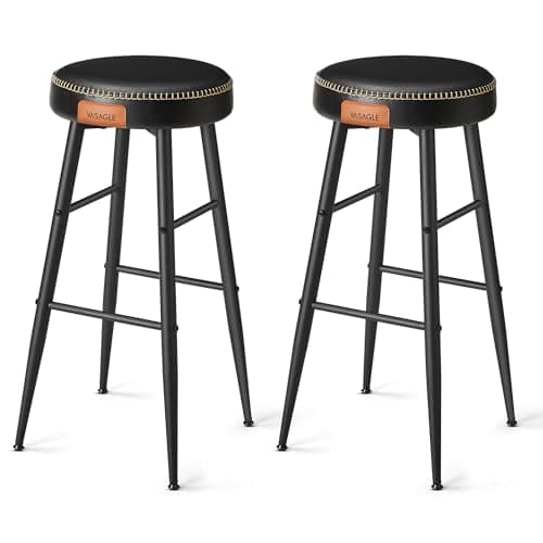 VASAGLE EKHO Collection Counter Height Bar Stools, Caramel Brown, 24.8-Inch Tall