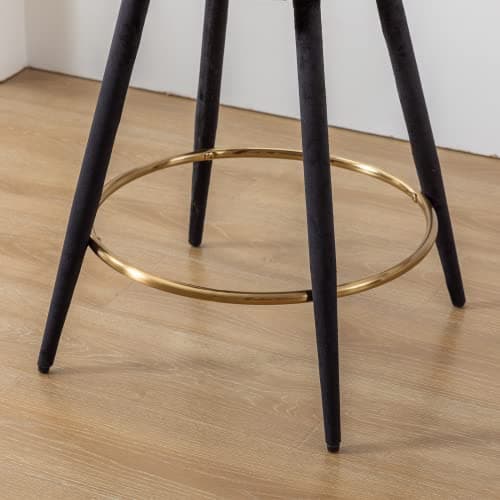 Modern Velvet Counter Stools Set of 4 - Black
