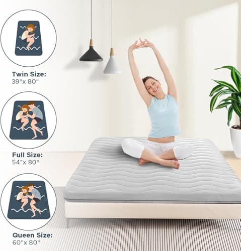 Japanese High Density 4" Comfort Foam Mattress, Foldable Tatami Mat for Kids, Ideal Sleeping Pad