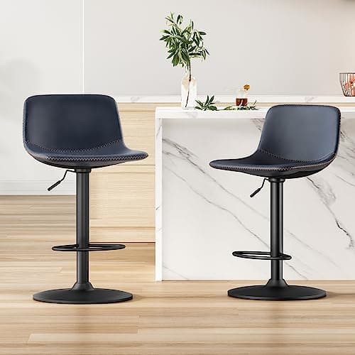 Mid Century Modern Swivel Bar Stools Set of 2 for Kitchen Island