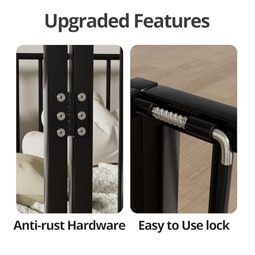 Montessori Safety Floor Bed Frame for Kids, Black No Box Spring Needed