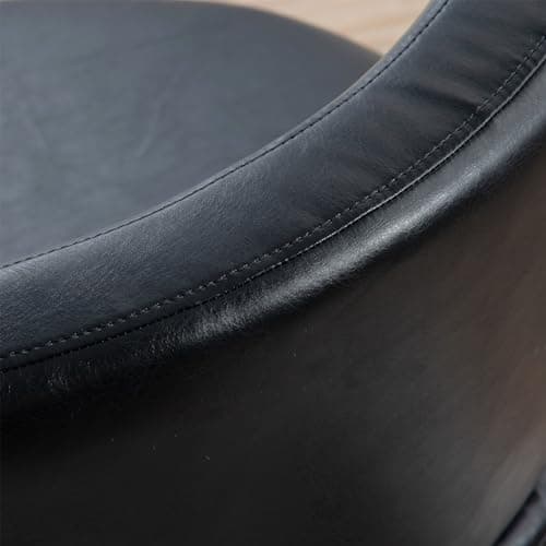 i-POOK PU Leather Swivel Accent Chair with Metal Base - Black