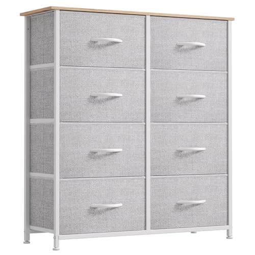 DWVO Tall Black Dresser with 8 Drawers for Bedroom & Closet