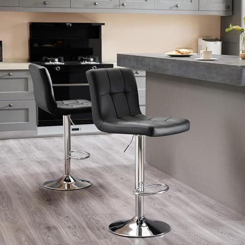 4 Pack PU Leather Swivel Bar Stools, Kitchen Counter Height, Armless Hydraulic Backrest