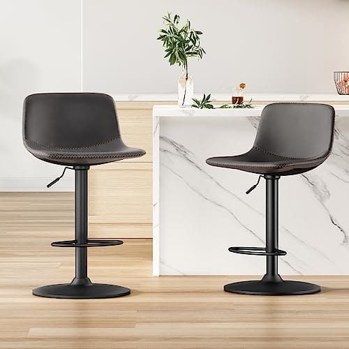 Mid Century Modern Swivel Bar Stools Set of 2 for Kitchen Island