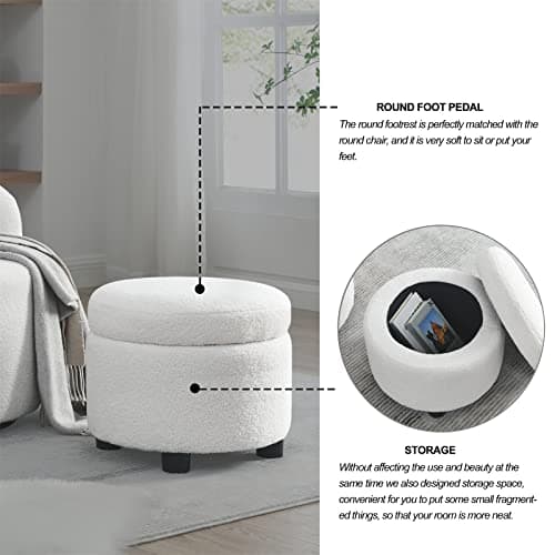 Swivel Accent Chair Set of 2 with Storage Ottoman