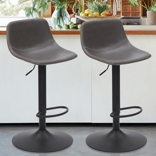 Mid Century Modern Swivel Bar Stools Set of 2 for Kitchen Island