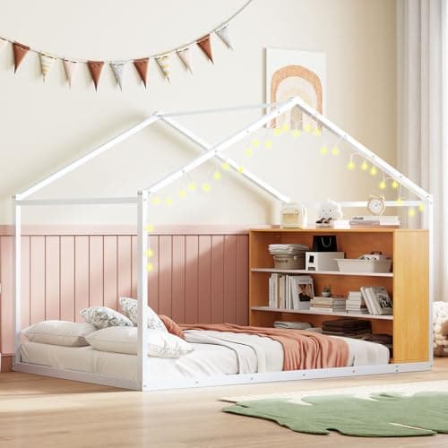 i-POOK Montessori Metal Bed Frame for Kids, Twin Size, Black