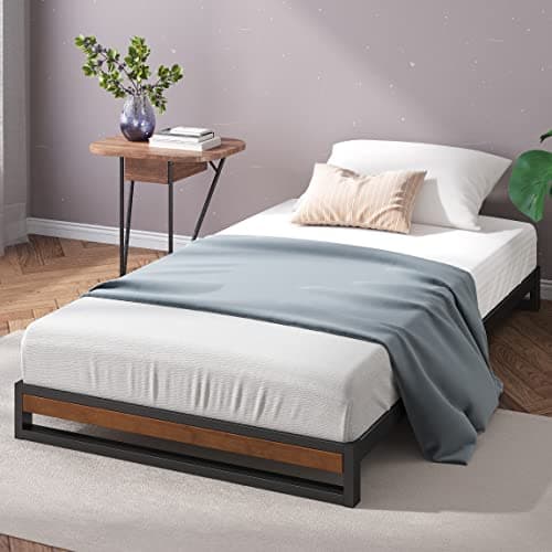 Zinus GOOD DESIGN Award Winner Suzanne Queen Bed Frame, Bamboo & Metal, No Box Spring Needed