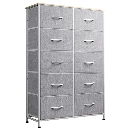 WLIVE Tall Black Dresser with 10 Drawers, Storage Organizer for Bedroom, Closet, and Hallway