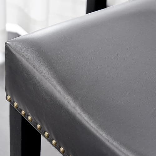 Furniliving Black Saddle Stool Set of 4, 25.7" Counter Height