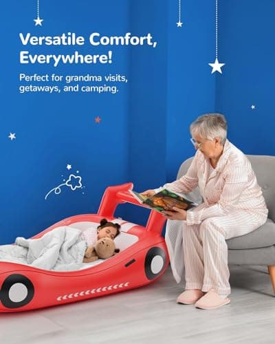 QPAU Portable Kids Bed with Sides, Ideal for Camping and Travel